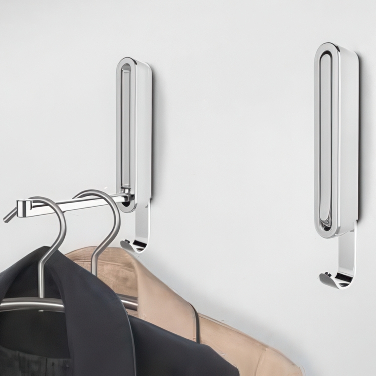 Folding hanger with hook, SIGMA FLIP HOOK, Silver / White