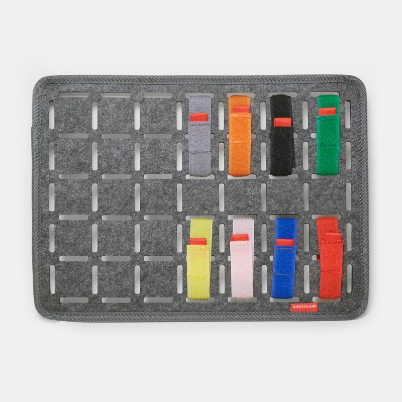 Storage for accessories, FELT ORGANIZER, 31,6 x 0,5 x H 23,5 cm, Kikkerland, Grey