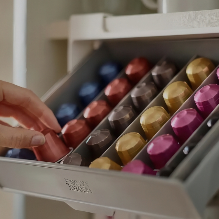 Coffee Pod Drawer, Under Shelf, CUPBOARD STORE, Joseph Joseph, Grey