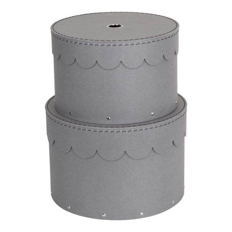 Storage boxes, Round, Set of 2, BIGSO WILMA, Ø26 x H Ø23 cm