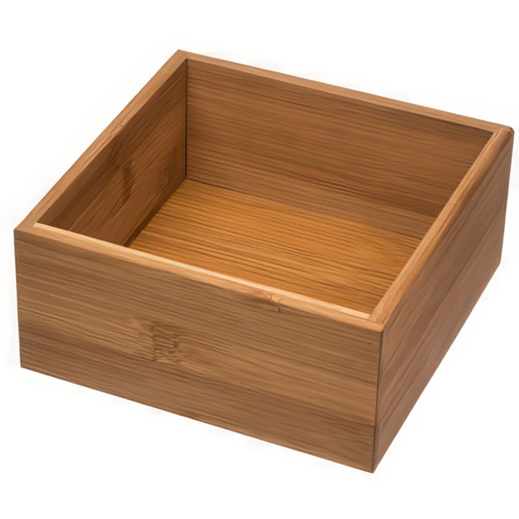 Storage Tray in Bamboo, Square, TIDY SMART, 15 x 15 x H 7 cm, Nature