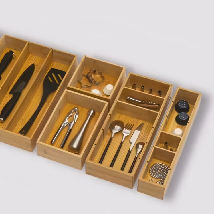 Storage Tray in Bamboo, TIDY SMART, 8 x 38 x H 7 cm, Nature