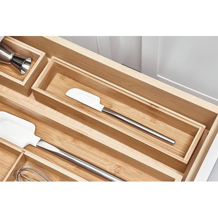 Storage Tray in Bamboo, Stackable, FORMBU DRAWER ORGANIZER, 30,5 x 7,6 x H 5,1 cm, Nature