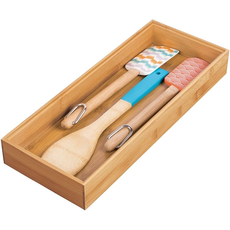 Storage Tray in Bamboo, Stackable, FORMBU DRAWER ORGANIZER, 38 x 15,3 x H 5,1 cm, Nature