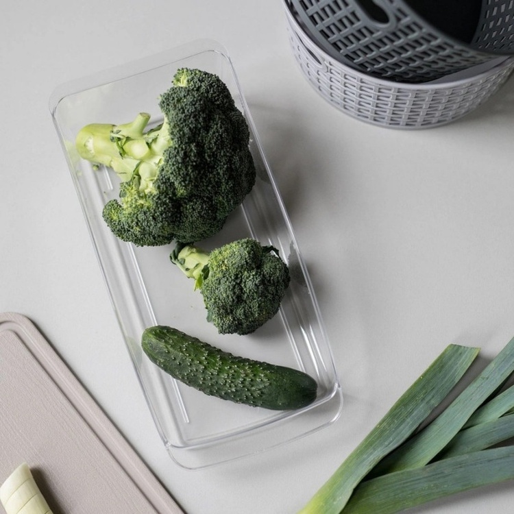 Refrigerator storage tray, FRIGO MEDIUM, 32 x 15 x H 8 cm, Clear