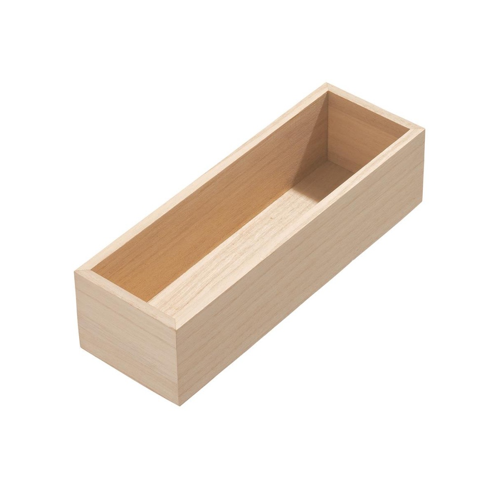 Storage Tray, Oblong, PAULOWNIA DRAWER ORGANIZER, 8,6 x 25,4 x H 7 cm, Nature