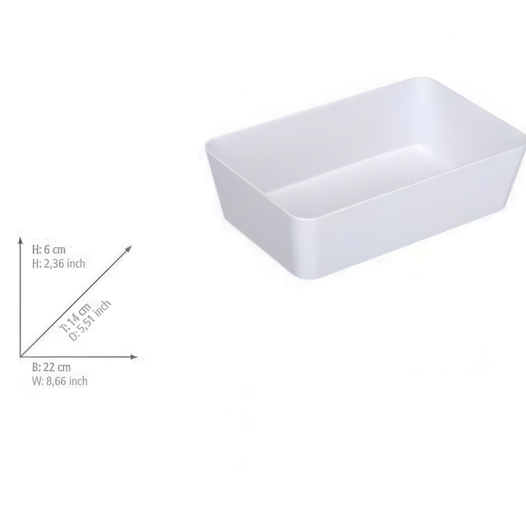 Storage tray, CANDY, 22 x 14 x H 6 cm, White