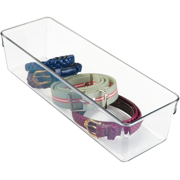 Storage Tray, DRESSER DRAWER ORGANISER SLIM, 30,5 x 10,2 x H 7,6 cm, Transparent