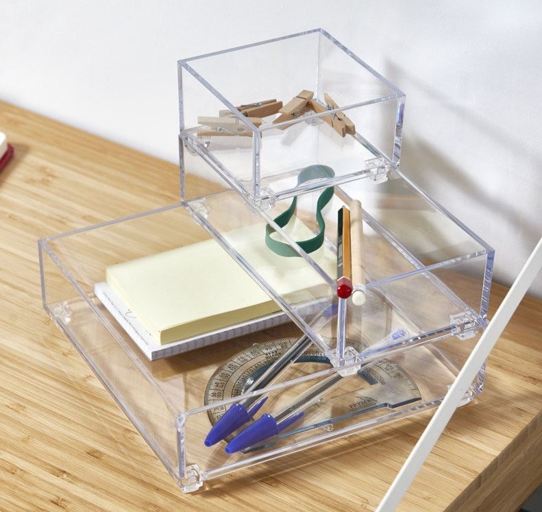 Storage tray, K-SYSTEM SQUARE K5, 19 x 19 x H 5,3 cm, Clear 