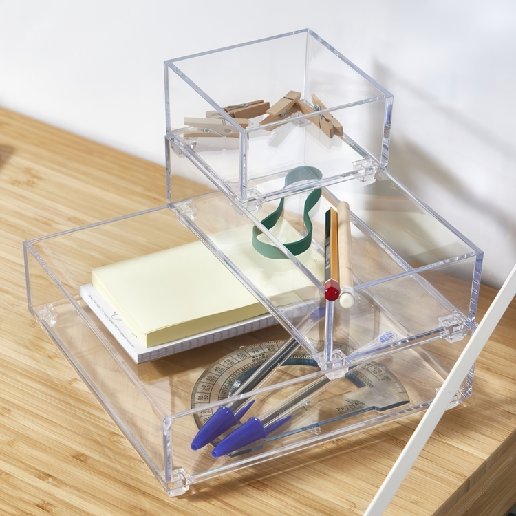 Storage tray, K-SYSTEM SQUARE K5, 19 x 19 x H 5,3 cm, Clear 