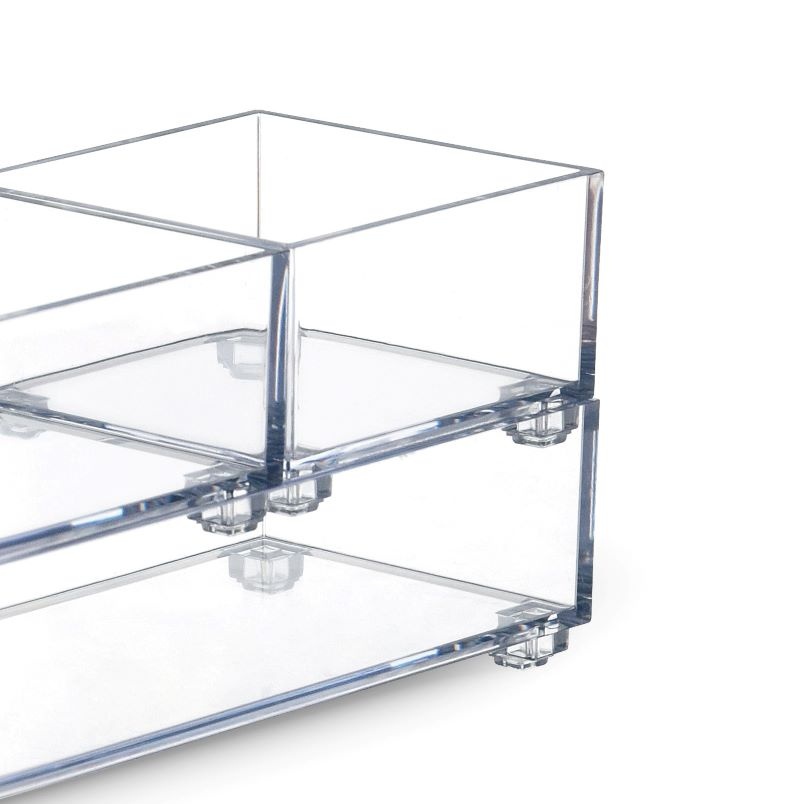 Storage tray, K-SYSTEM SQUARE K5, 19 x 19 x H 5,3 cm, Clear 