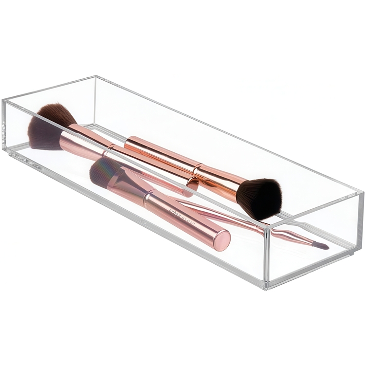Storage tray, Stackable, Oblong, CLARITY ORGANISER MEDIUM, 10,2 x 30,5 x H 5 cm, Clear