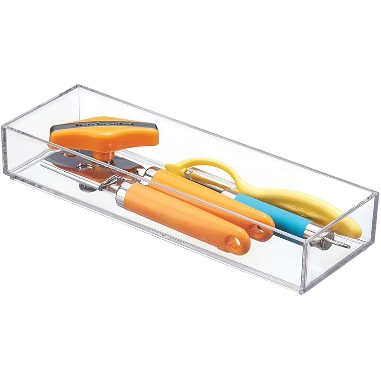 Storage tray, Stackable, Oblong, CLARITY ORGANISER MEDIUM, 10,2 x 30,5 x H 5 cm, Clear