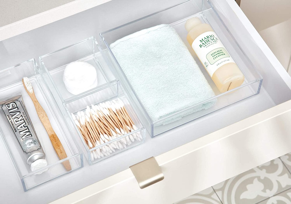Storage tray, Stackable, Oblong, CLARITY ORGANISER MEDIUM, 10,2 x 30,5 x H 5 cm, Clear 