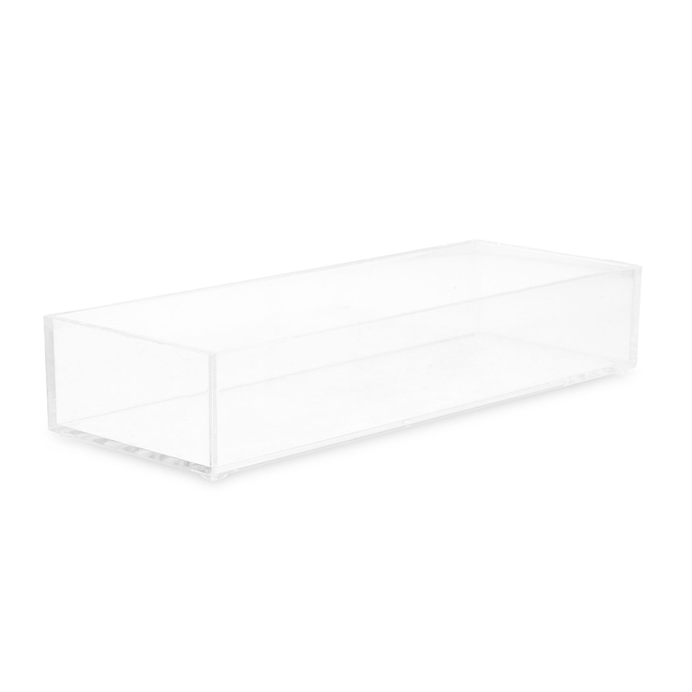 Storage tray, Stackable, SELENA ORGANISER MEDIUM, 25,6 x 9,7 x H 4,8 cm, Clear 
