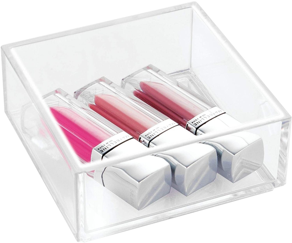 Storage tray, Stackable, CLARITY ORGANISER SQUARE MINI, 10,2 x 10,2 x H 5 cm, Clear 