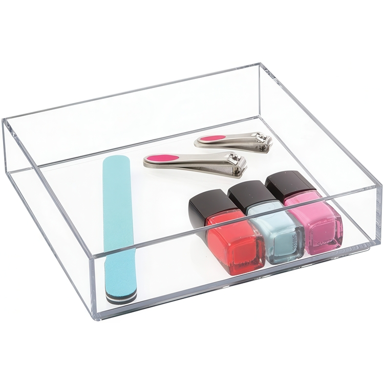 Storage tray, Stackable, CLARITY ORGANISER SQUARE, 20,3 x 20,3 x H 5 cm, Clear
