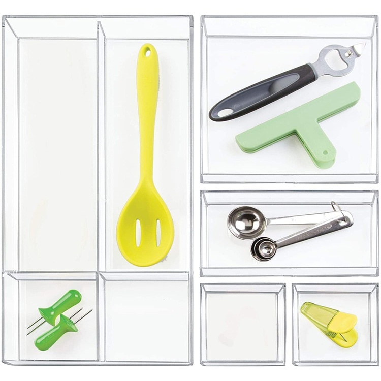 Storage tray, Stackable, CLARITY ORGANISER SQUARE, 20,3 x 20,3 x H 5 cm, Clear