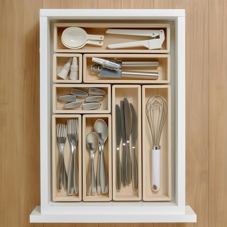 Storage Tray, THE HOME EDIT MINI DRAWER ORGANIZER, 7,6 x 7,6 x H5,1 cm, Nature