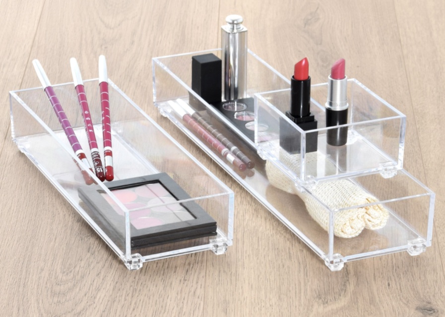 Storage trays, Set of 3, K-SYSTEM RECTANGULAR SET K1 + K3 + K4 , Clear 