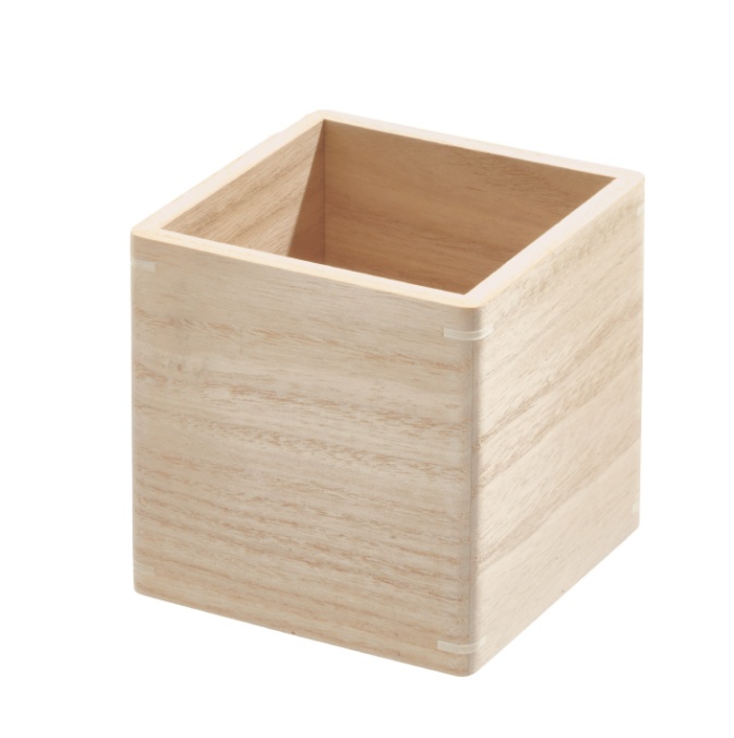 Storage Box, THE HOME EDIT COLLECTION ECO WOOD BIN, 11,4 x 11,4 x H 12 cm, Nature