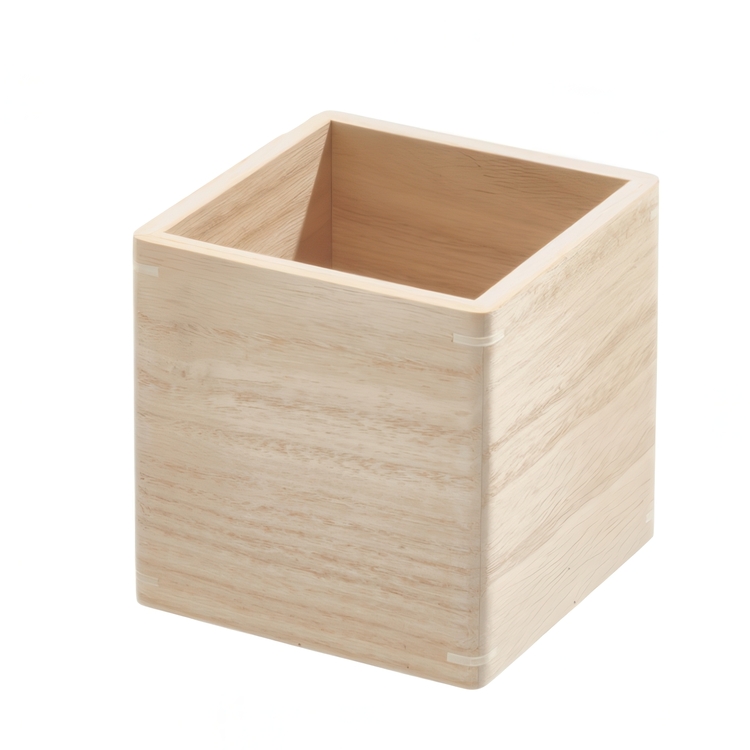 Storage Box, THE HOME EDIT COLLECTION ECO WOOD BIN, 11,4 x 11,4 x H 12 cm, Nature