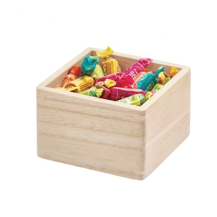 Storage Box, THE HOME EDIT COLLECTION ECO WOOD SMALL BIN, 11,4 x 11,4 x H 7,6 cm, Nature