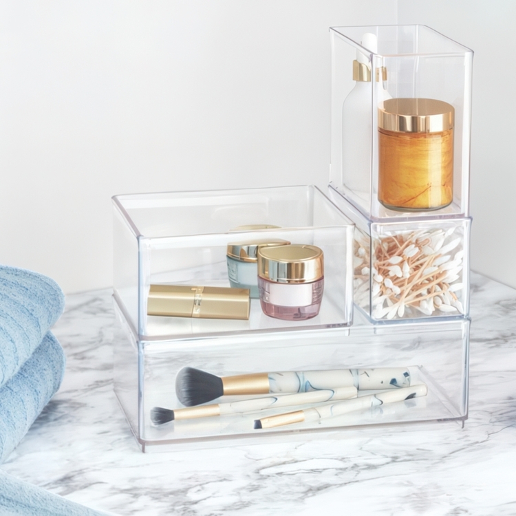 Storage Box, THE HOME EDIT TALL BIN ORGANIZER, 12,1 x 8,3 x H 12,7 cm, Clear