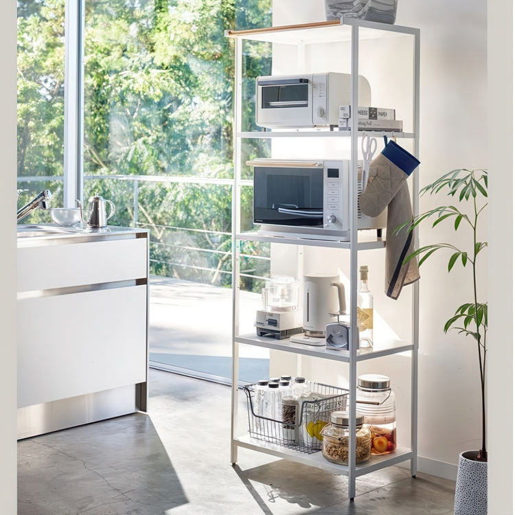 Metal Shelf, TOWER 5-TIERED RACK, 60 x 46,5 x H 170 cm, Yamazaki, White