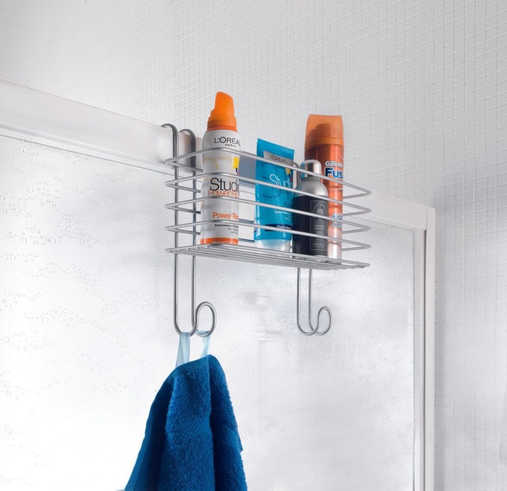 Basket for Towel radiators, RADIUS, 33 x 13 x H 25 cm, Silver