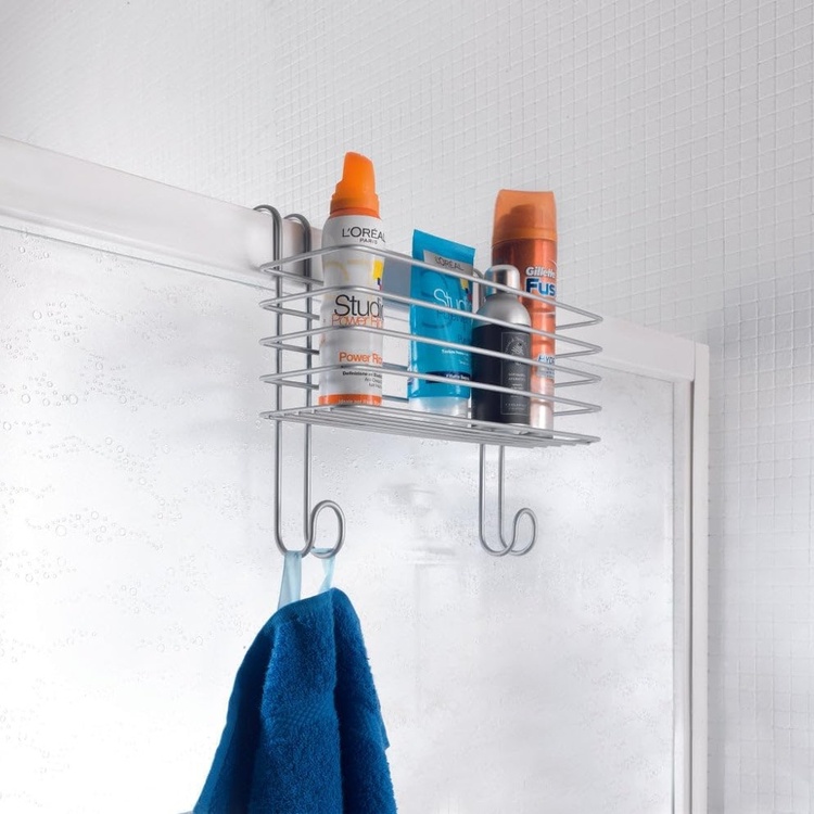 Basket for Towel radiators, RADIUS, 33 x 13 x H 25 cm, Silver