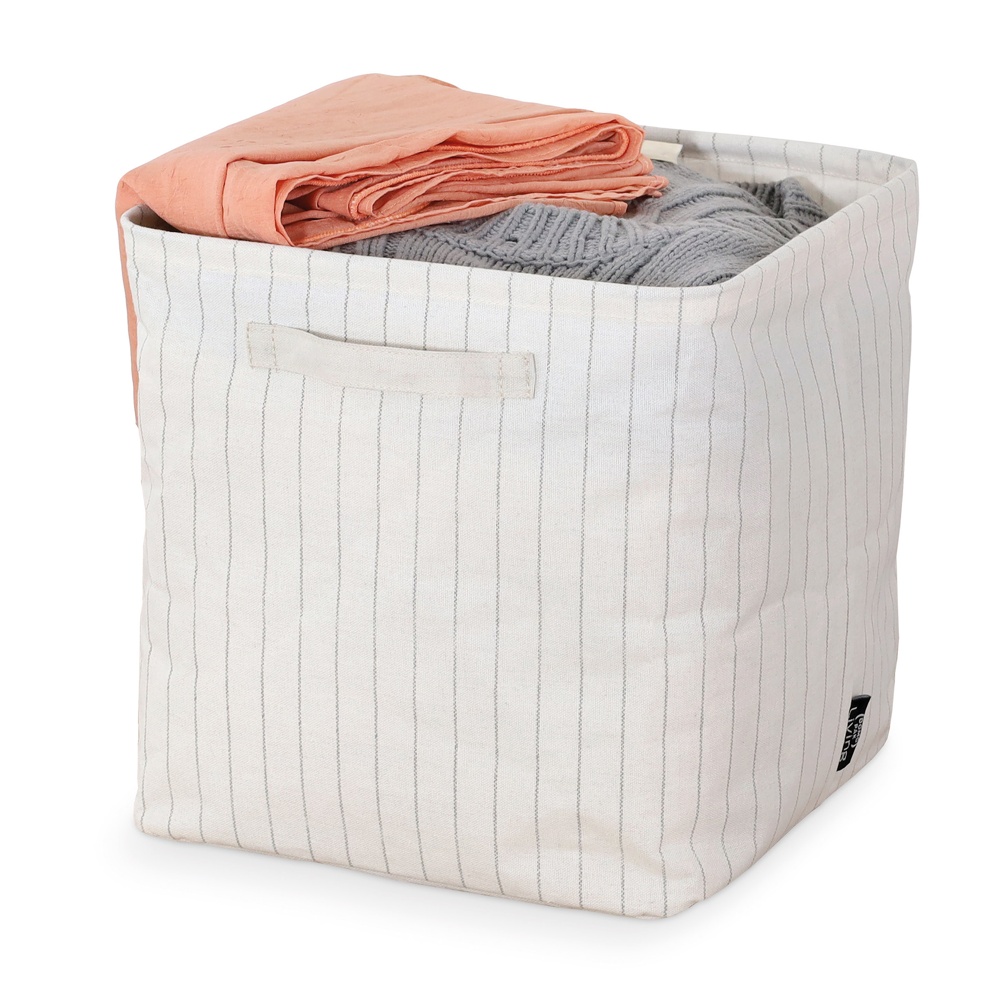 Storage Basket, Cube, TIVOLI COLLECTION, 30 x 30 x H 30 cm, Off White