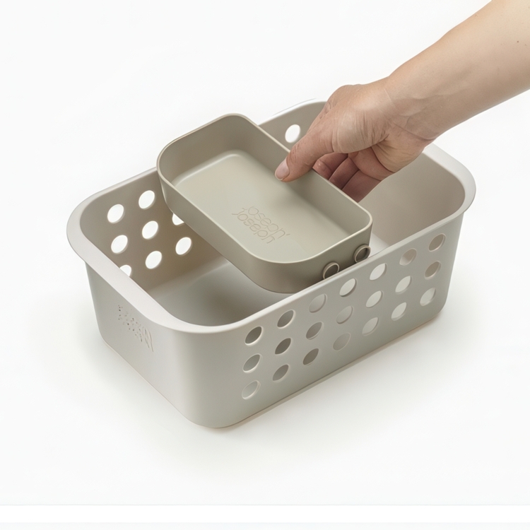 Storage Basket, EASY STORE COMPACT, 18,5 x 29 x H 13,3 cm , Joseph Joseph, Light grey