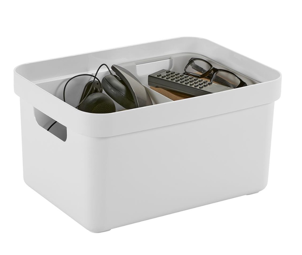 Storage Basket, 13 Liter, SIGMA BASKET MEDIUM, 35 x 24,6 x H18,3 cm, White