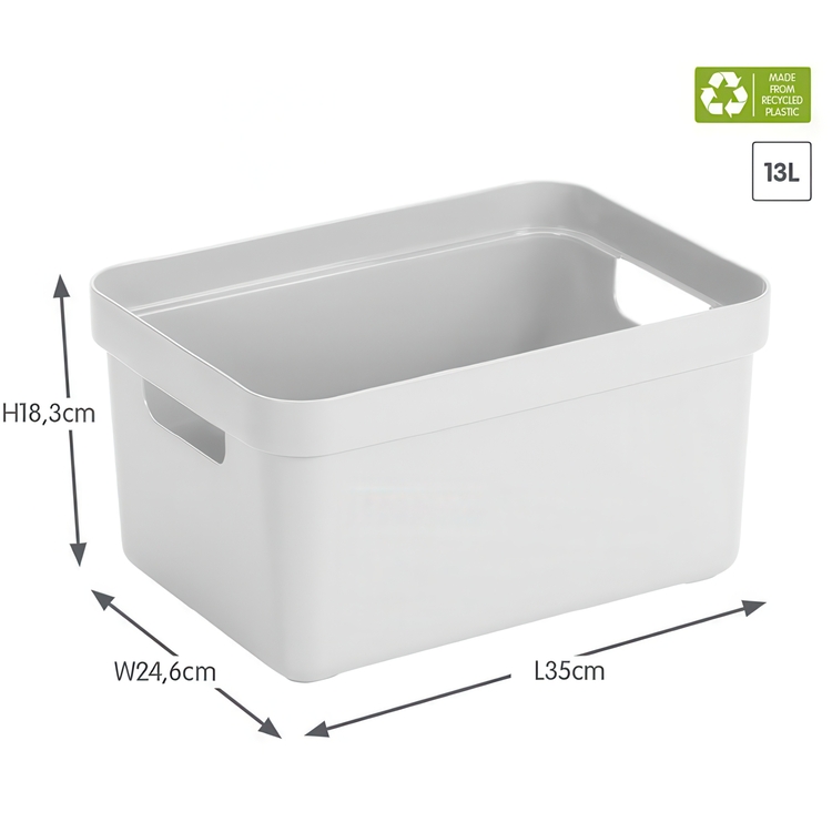 Storage Basket, 13 Liter, SIGMA BASKET MEDIUM, 35 x 24,6 x H18,3 cm, White