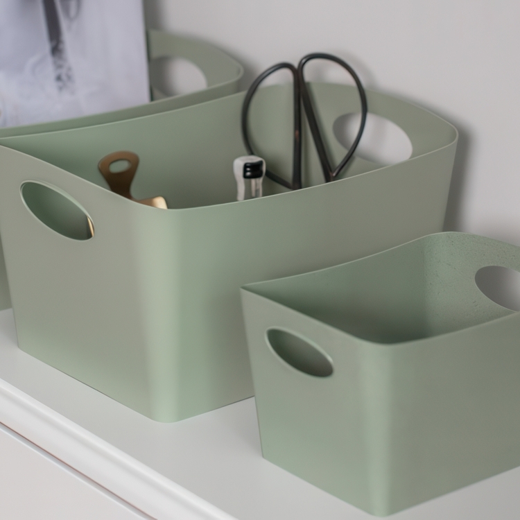 Storage basket, KOZIOL BOXXX ORGANIC SMALL, 13 x 19 x H 11 cm, Light Green