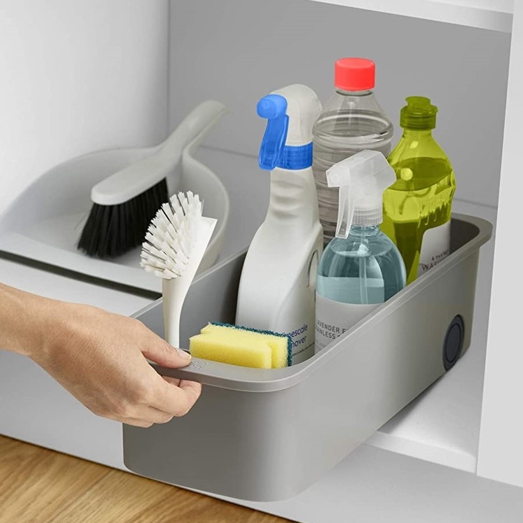 Storage Caddy with easy pull wheels, EASY ACCSESS, 46 x 17 x H 11 cm, Joseph Joseph, Grey