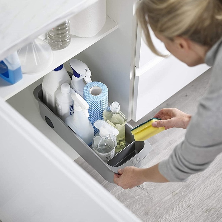 Storage Caddy with easy pull wheels, EASY ACCSESS, 46 x 17 x H 11 cm, Joseph Joseph, Grey
