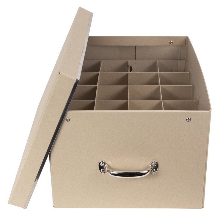 Box for sorting, 32 compartments, ORNAMENT BOX, 50 x 37 x H 27,5 cm, Beige