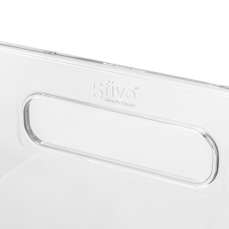 Storage Box in clear plastic, SELENA LARGE BASKET, 31 x 31 x H 15 cm, Clear