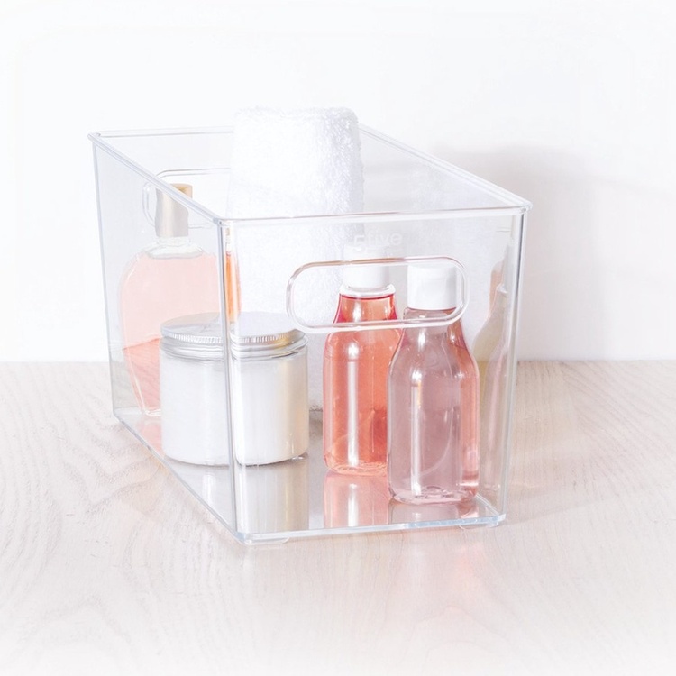 Storage Box in clear plastic, SELENA, 31 x 15 x H 15 cm, Clear