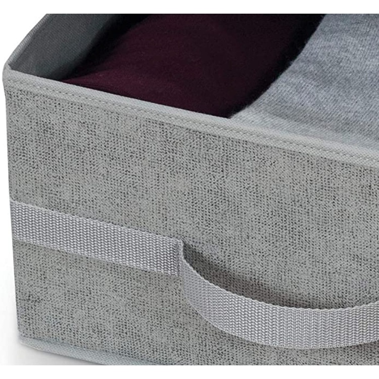 Storage Box with lid, STONE GREY, 45 x 35 x H 18 cm, Grey