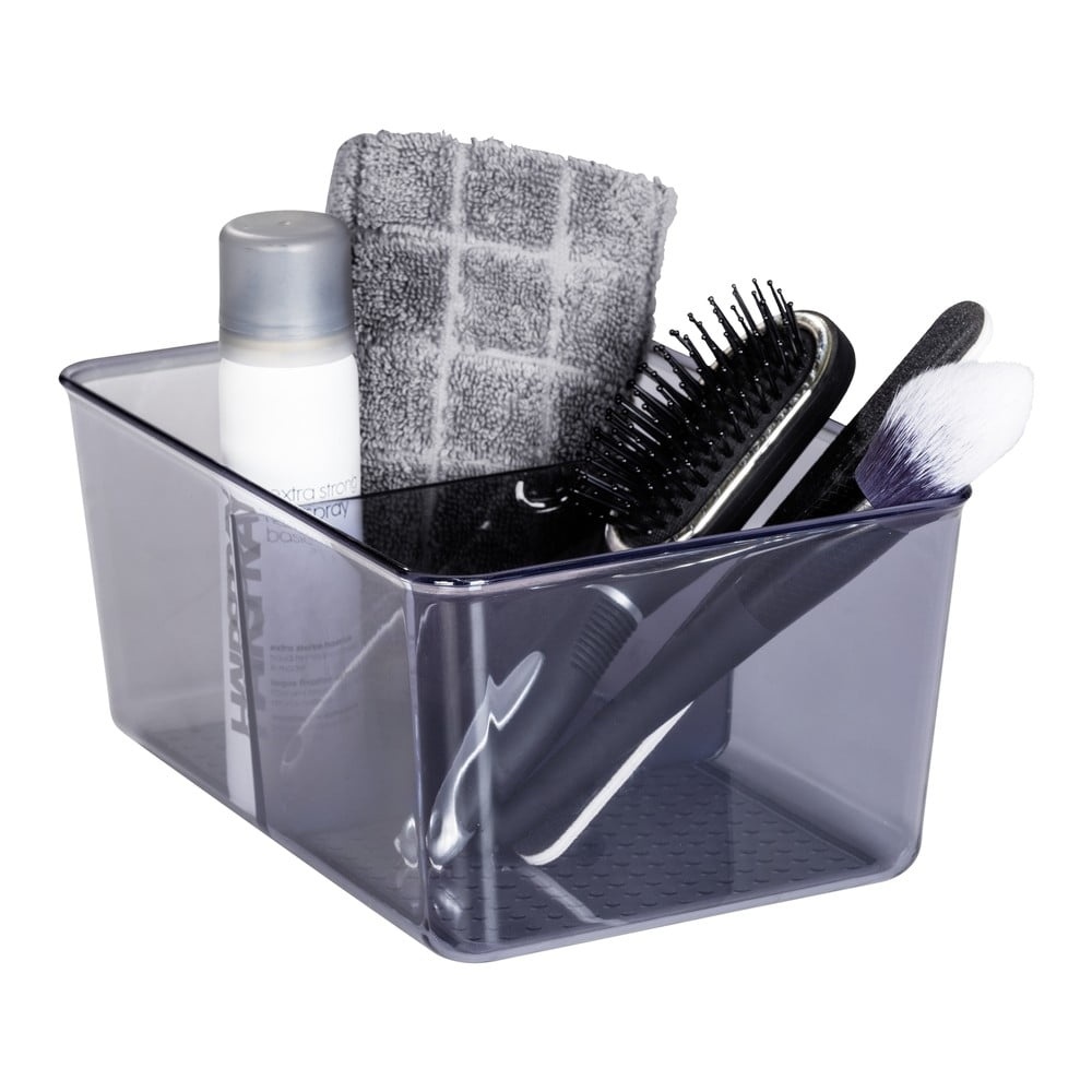 Storage Box, with divider, SAN DIEGO, 22,3 x 15,3, x H 10,5 cm, Transparent grey