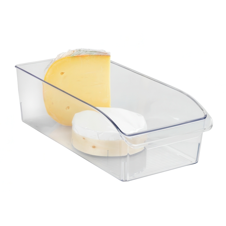 Storage box with handle, MEDIUM CABINET-ORGANIZER, 31 x 15 x H 9,5 cm, Clear
