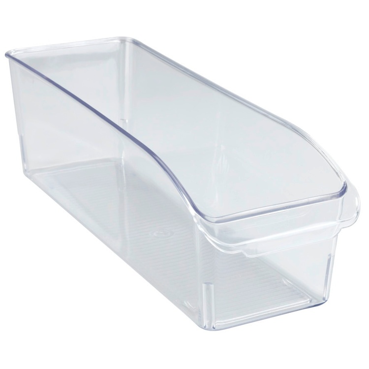 Storage box with handle, SMALL CABINET-ORGANIZER, 31 x 10 x H 9,5 cm, Clear