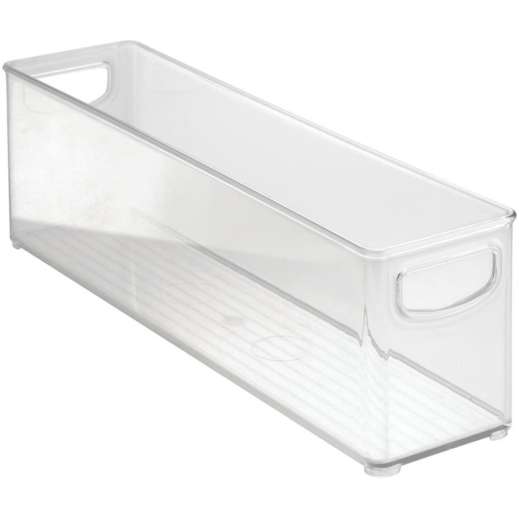 Storage box with handle, Slim, Long, KITCHEN BINZ, 10,2 x 40,6 x H12,7 cm, Transparent