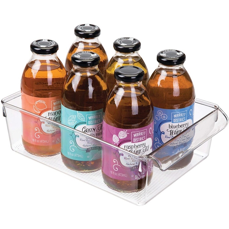 Storage box with handle, PULLZ LARGE ORGANISER, 29,2 x 20,3 x H 9 cm, Transparent