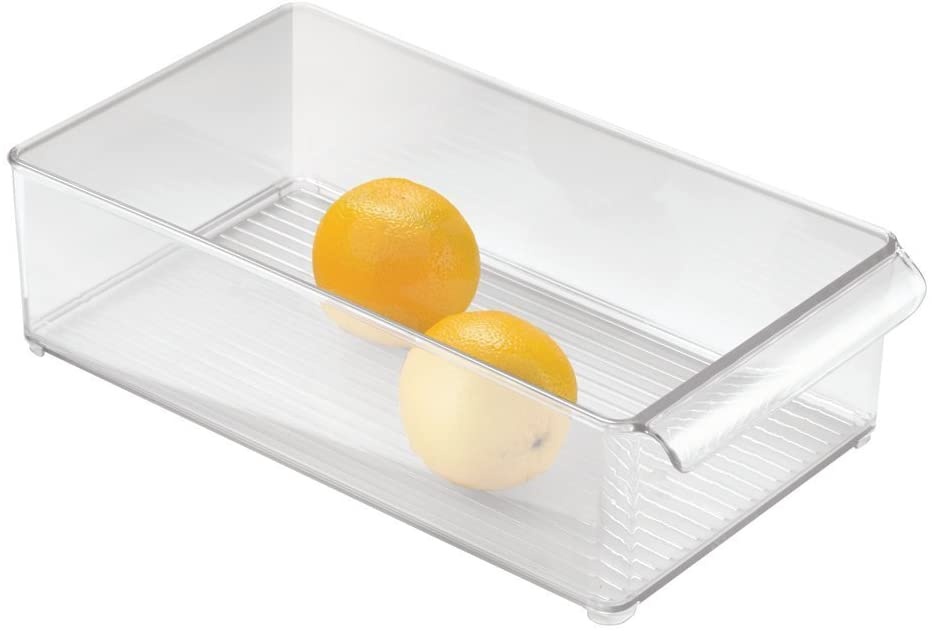 Storage box with handle, PULLZ BINZ, 20 x 37 x H 10 cm, Transparent
