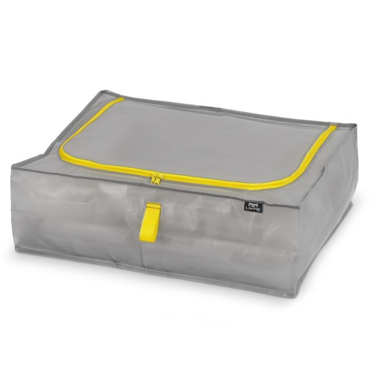 Multipurpose Cover, 45 L TAURUS SUPER TOUGH SMALL, 55 x 45 x H 18 cm, Silver grey / Yellow