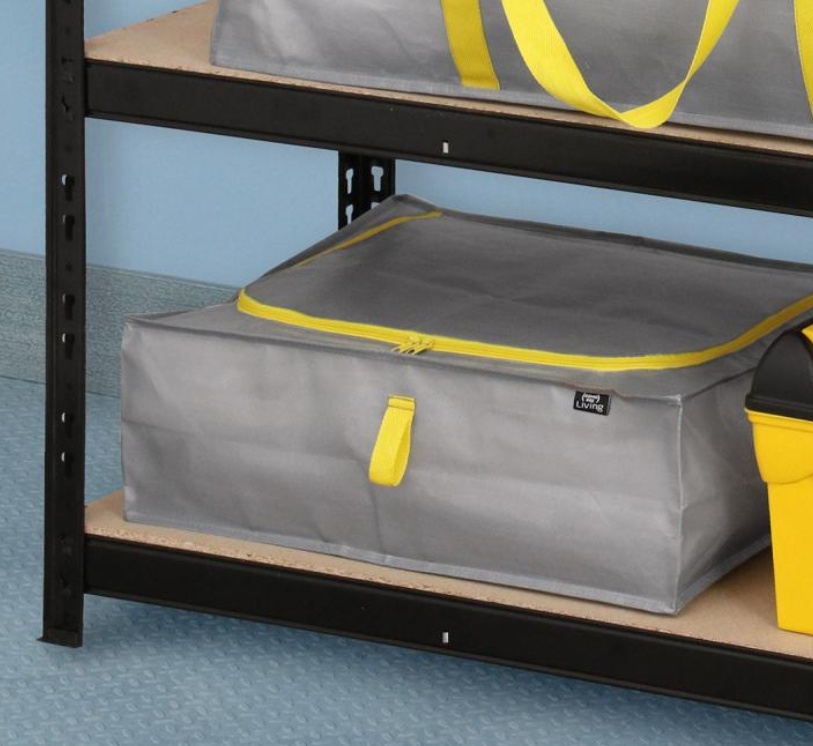Multipurpose Cover, 45 L TAURUS SUPER TOUGH SMALL, 55 x 45 x H 18 cm, Silver grey / Yellow